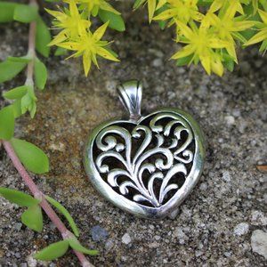 925 Silver Brighton style heart pendant charm